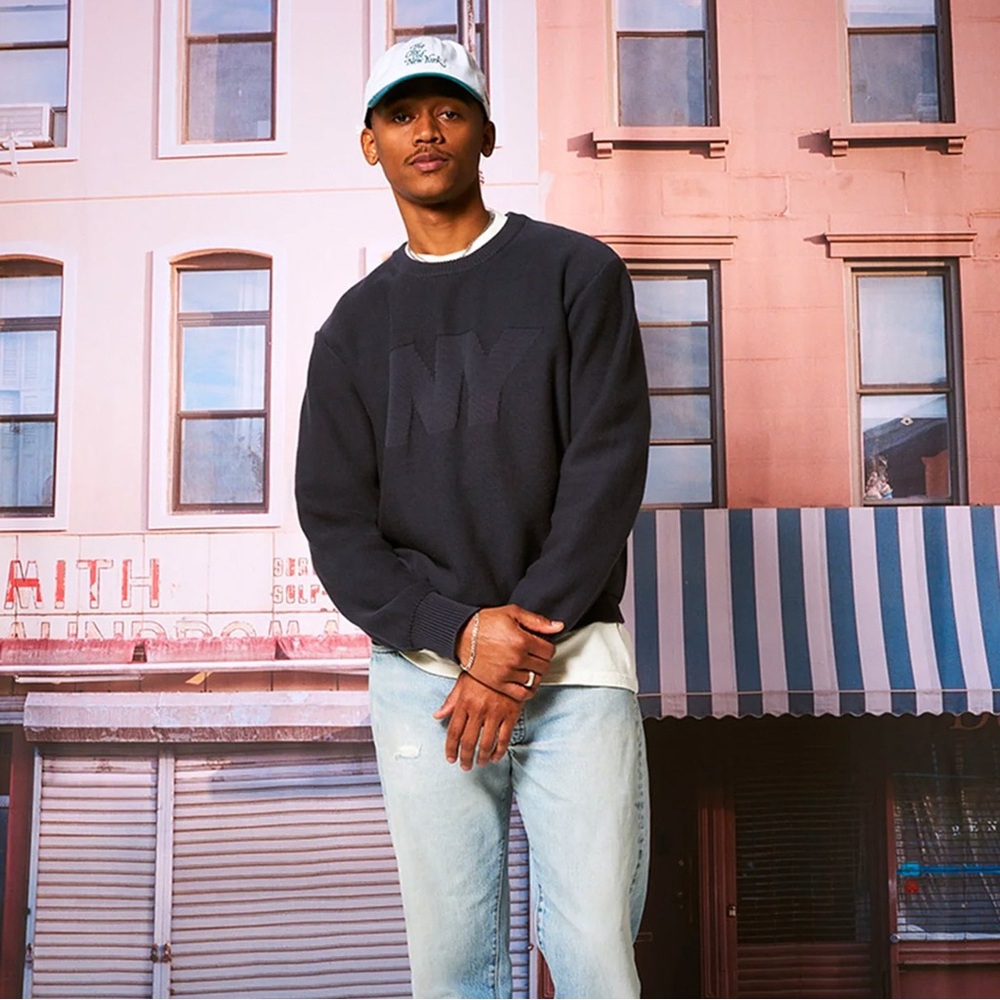 Only NY Men's Navy Crewneck Sweater